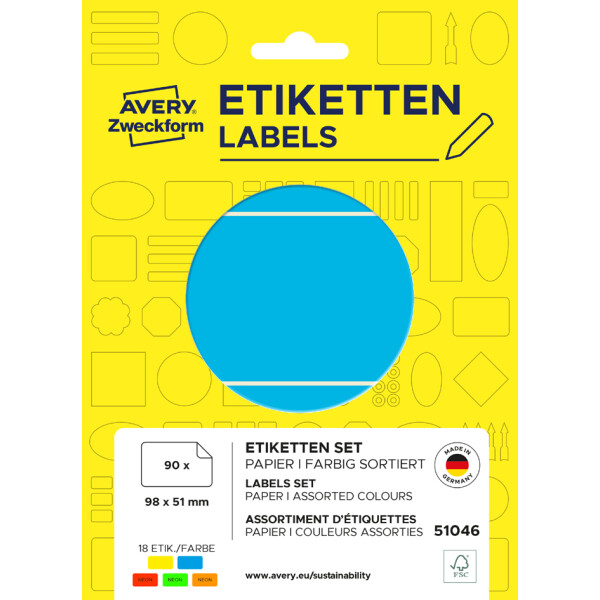 AVERY Zweckform Vielzweck-Etiketten, 50 x 19 mm, farbig