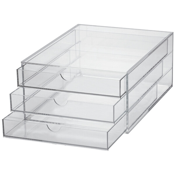 MAUL Acryl-Schubladenbox, DIN A4, 3 Schubladen, glasklar