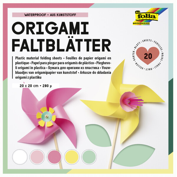 folia Origami-Faltbl&auml;tter, aus Kunststoff, 200 x 200 mm