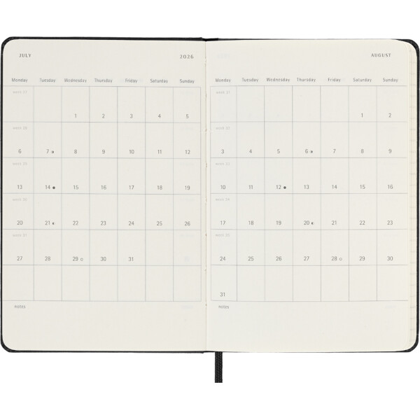 MOLESKINE Taschenkalender 2025 2026, 18 Monate, P A6,schwarz