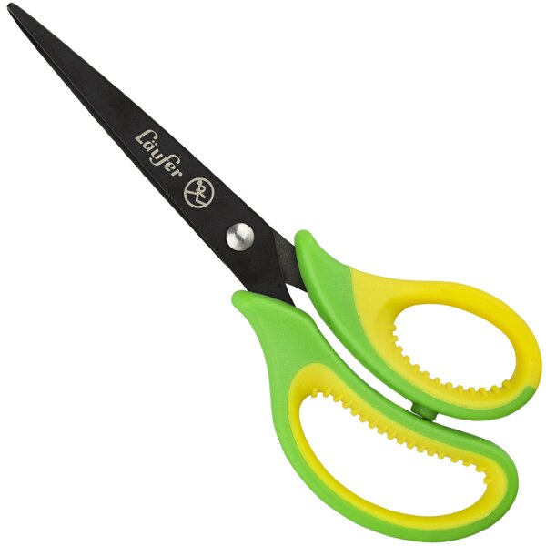 l&auml;ufer Ergonomische Bastelschere, L&auml;nge: 150 mm, gr&uuml;n gelb