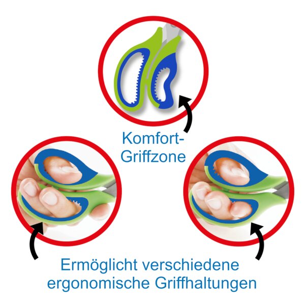 l&auml;ufer Ergonomische Bastelschere, L&auml;nge: 150 mm, gr&uuml;n gelb