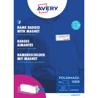 AVERY Zweckform Namensschild, 70 x 30mm, anthrazit, 10er Set