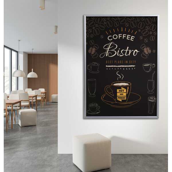 EUROPEL Plakatrahmen Economy, DIN A1, 25 mm, silber eloxiert