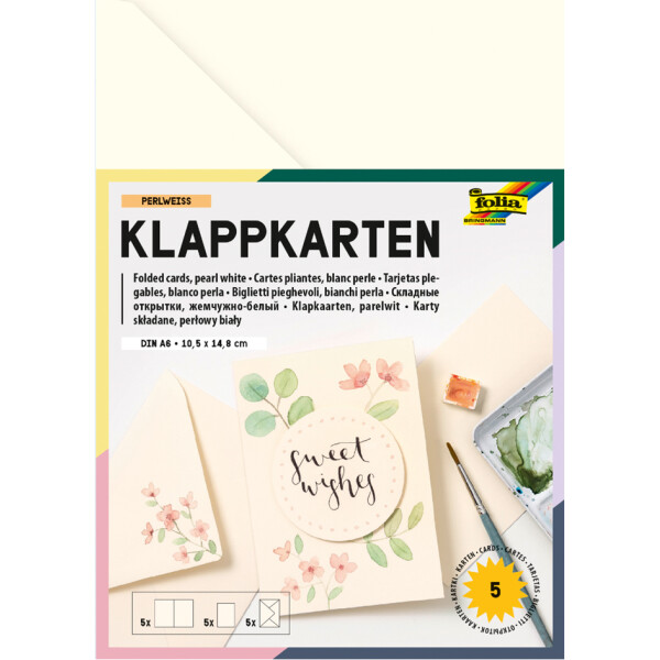 folia Klappkarten-Set, 105 x 150 mm, himmelblau