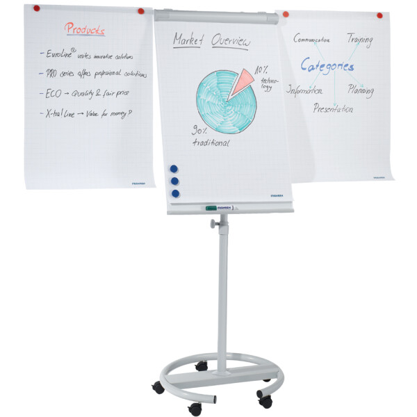 FRANKEN Flipchart "ECO Mobil", 680 x 1.050 mm, hellgrau