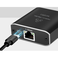 LogiLink Gigabit Ethernet Splitter, RJ45 USB-C - 2x RJ45