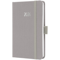 sigel Taschenkalender Jolie Feel 2026, Textil, A6, grau