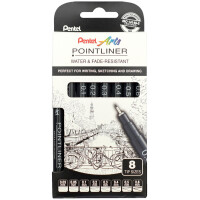 PentelArts Permanent Fineliner Pointliner, 8er Set
