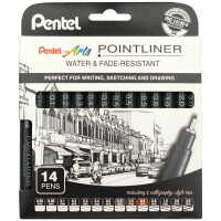 PentelArts Permanent Fineliner Pointliner, 8er Set
