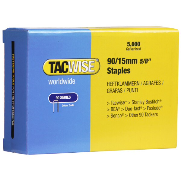 TACWISE Schmalr&uuml;ckenklammern 90 25 mm verzinkt, 5.000 St&uuml;ck