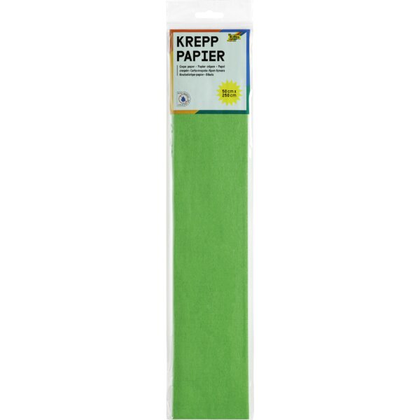 folia Krepppapier-Lagen, (B)500 mm x (L)2,5 m, gelbgr&uuml;n