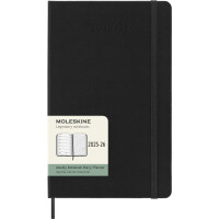 MOLESKINE Buchkalender 2025 2026, 18 Monate, L A5, schwarz