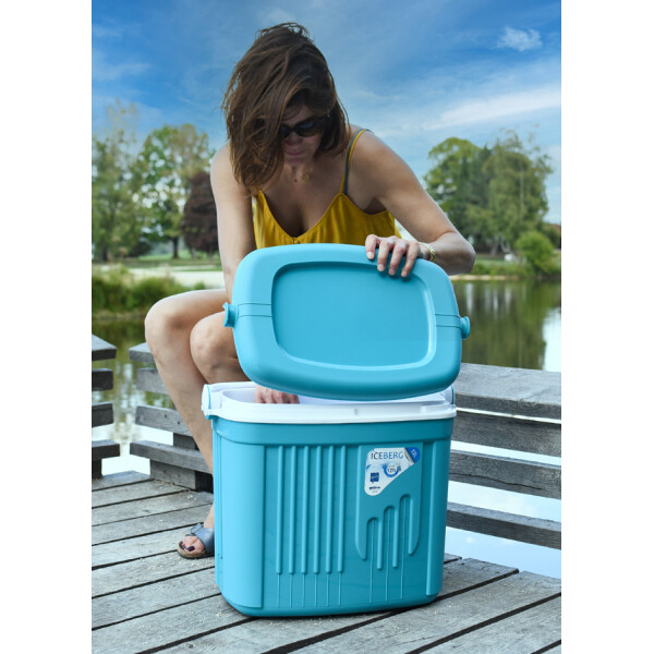 EDA Kühlbox ICEBERG, 32 Liter, türkis weiß