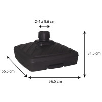 EDA Sonnenschirmständer, Kunststoff, eckig, 565 mm,...