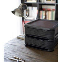 EDA Schubladenturm STONE, 2 Schübe, PP, schwarz