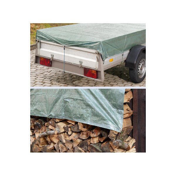 WESTEX Gewebeplane mit &Ouml;sen, 1,5 x 6 m, gr&uuml;n, 75 g