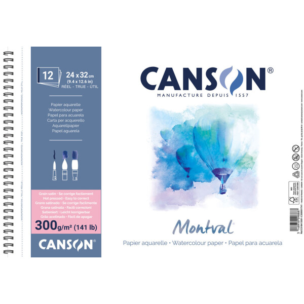 CANSON Aquarellblock "Montval", 240 x 320 mm, 300 g qm