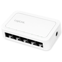 LogiLink Desktop Gigabit Ethernet Switch, 5-Port, weiß