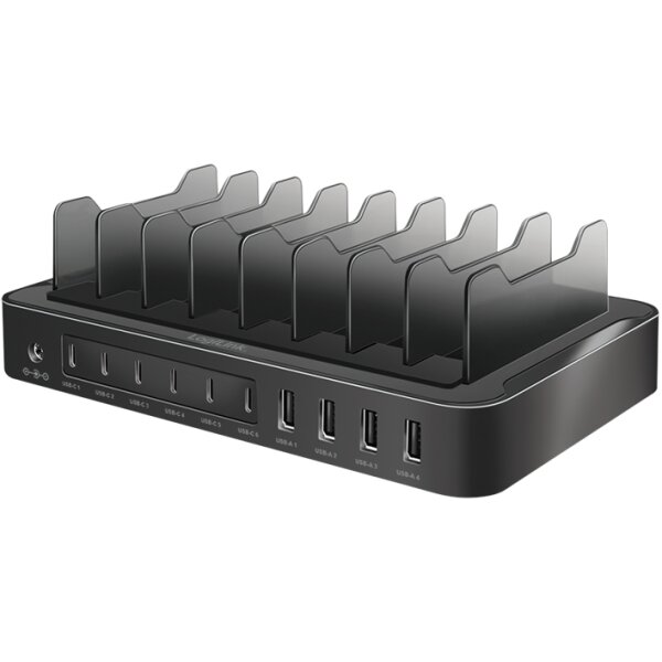 LogiLink USB-Ladestation, 4x USB-A &amp; 6x USB-C, 120 Watt