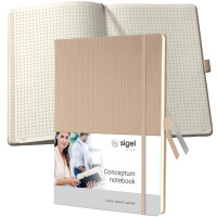 sigel Notizbuch Conceptum, DIN A4, kariert, beige
