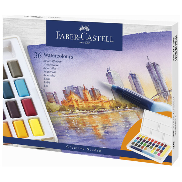 FABER-CASTELL Aquarellfarbe in Näpfchen, 12er Etui