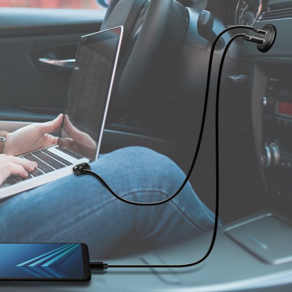 LogiLink Dual-KFZ-Einbau-Ladeadapter, USB-A &amp; USB-C Kupplung