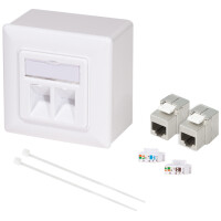LogiLink Anschlussdose Kat.6A, 2x RJ45, weiß,...