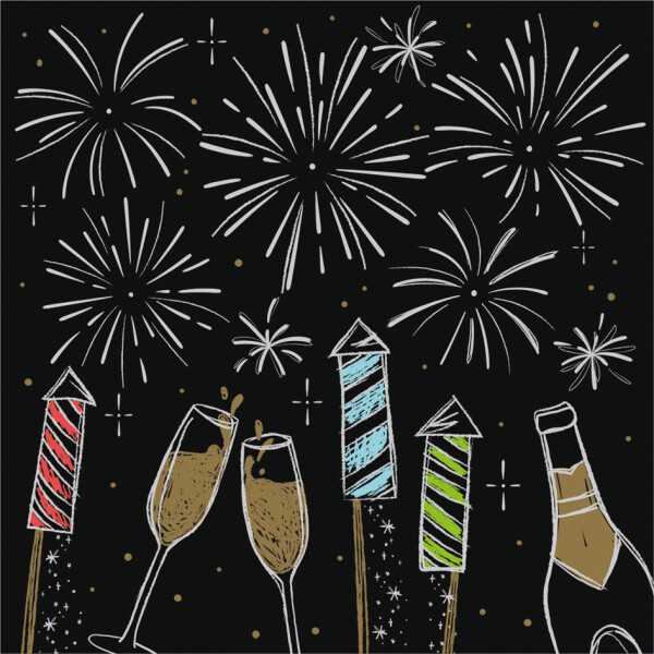 PAPSTAR Silvester-Motivservietten "Happy New Year"
