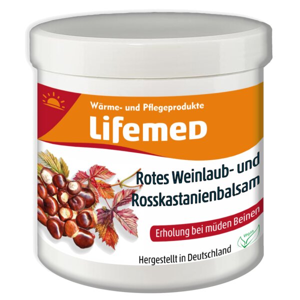 Lifemed Rotes Weinlaub- Rosskastanienbalsam, 250 ml Tiegel