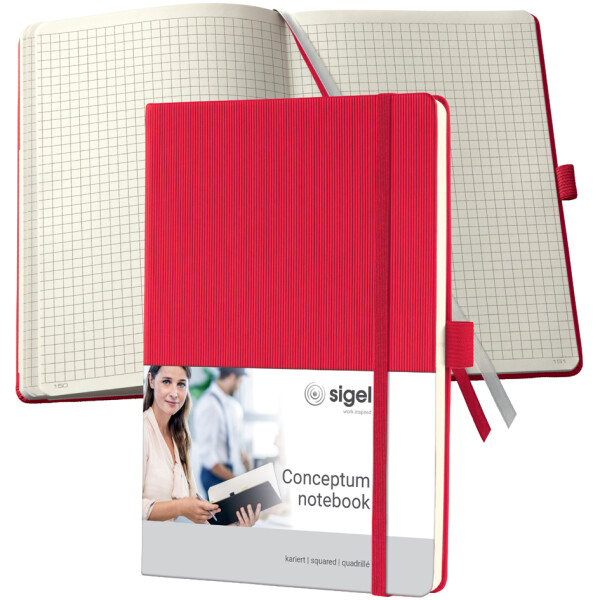 sigel Notizbuch Conceptum, DIN A5, kariert, grau