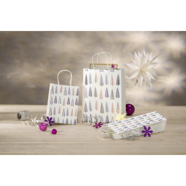 sigel Weihnachts-Geschenktüte "Pine Trees", groß