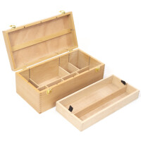 kangaro Künstler-Utensilienbox, 2 Etagen, Buchenholz