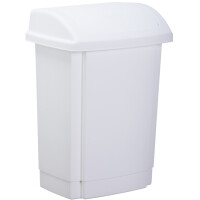 plast team Schwingdeckel-Abfalleimer, 25 Liter, weiß
