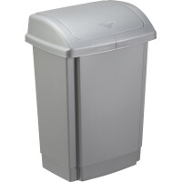 plast team Schwingdeckel-Abfalleimer, 15 Liter, weiß
