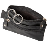 Alassio Schlüsseletui, aus Leder, schwarz