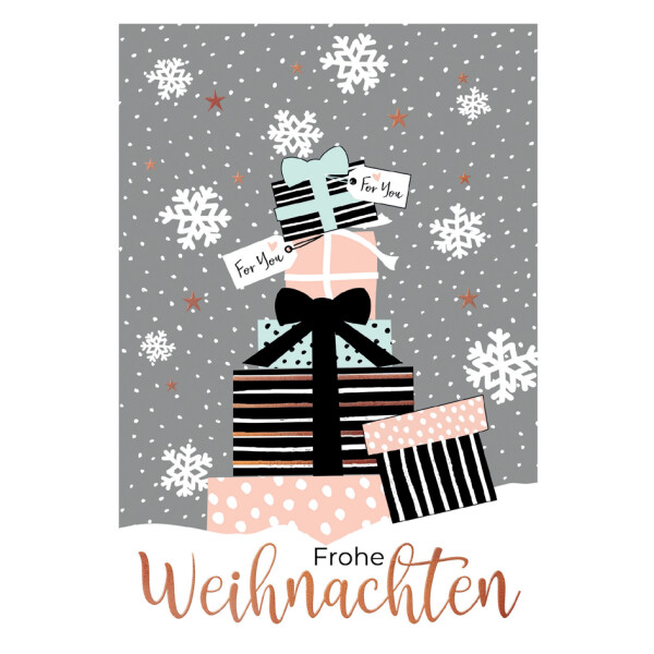 CACTUS Weihnachtskarte "Geschenke Pastell"