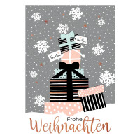 CACTUS Weihnachtskarte "Geschenke Pastell"