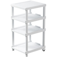 NHG Regal SEOUL mit 3 Ablagen aus PP, mit Rollen, weiß