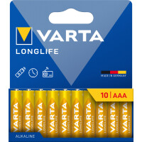 VARTA Alkaline Batterie "LONGLIFE", Micro AAA,...