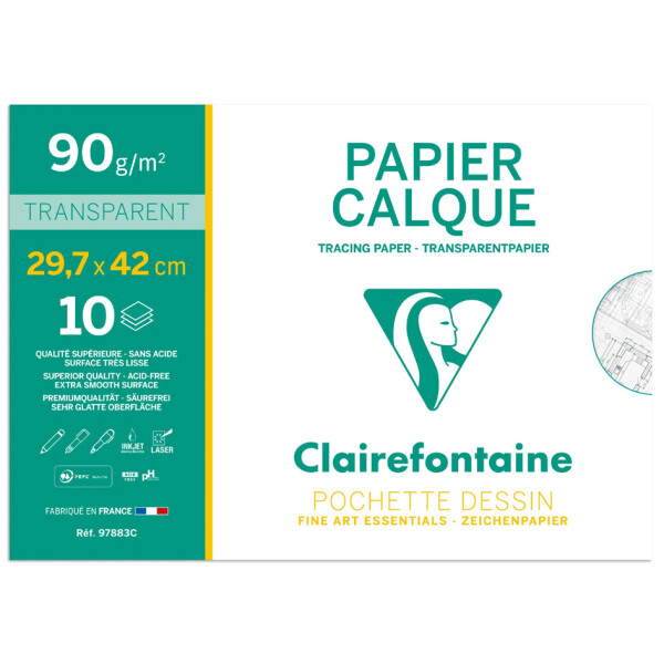 Clairefontaine Transparentpapier, 90 95 g qm, DIN A4