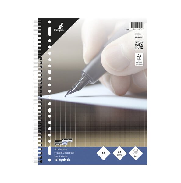 Stylex 43889-P6 - Collegeblock mit Spiralbindung, kariert, DIN A4, 80