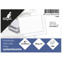 kangaro Karteikarten, DIN A7, liniert, weiß