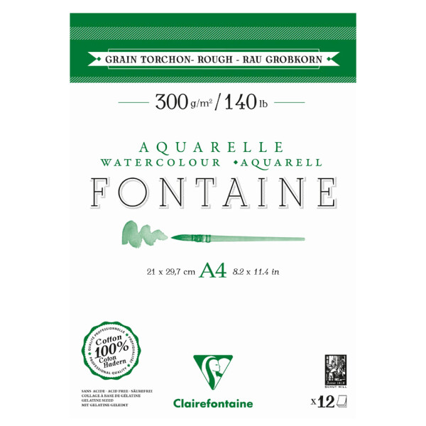 Clairefontaine Aquarellblock FONTAINE, rau, DIN A3