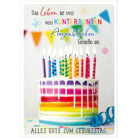 SUSY CARD Geburtstagskarte "Glücksblumen", DIN A5