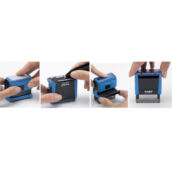 trodat Textstempel-Set Printy 4913 Typomatic, pastell-blau