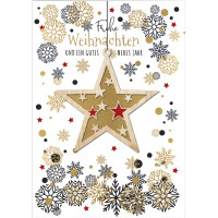 CACTUS Weihnachtskarte "Stern" mit Holzapplikation