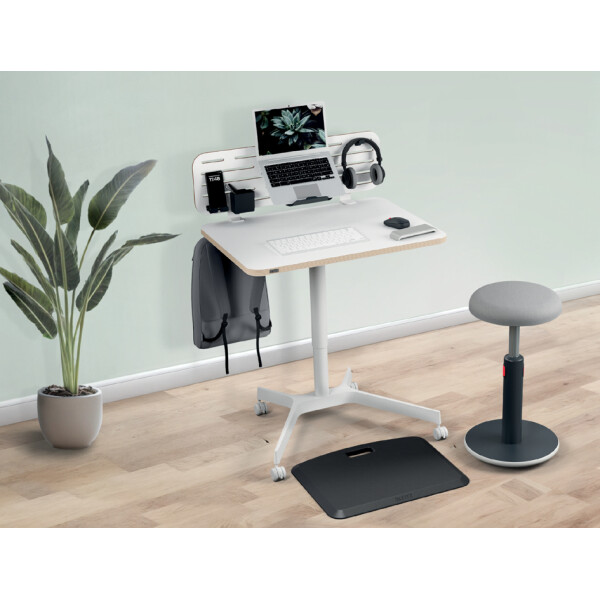 LEITZ Sitz-Steh-Schreibtisch Ergo Compact, weiß, mit Rollen