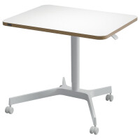 LEITZ Sitz-Steh-Schreibtisch Ergo Compact, weiß, mit Rollen