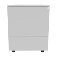 Q-CONNECT Rollcontainer 3 Laden, Stahl, silber